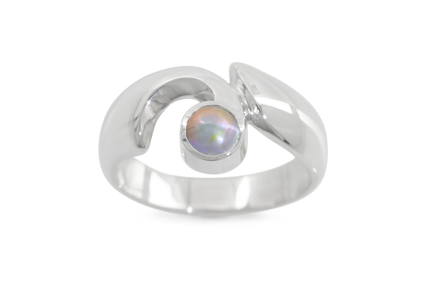 JW159 Paua Pearl Ring, Sterling Silver