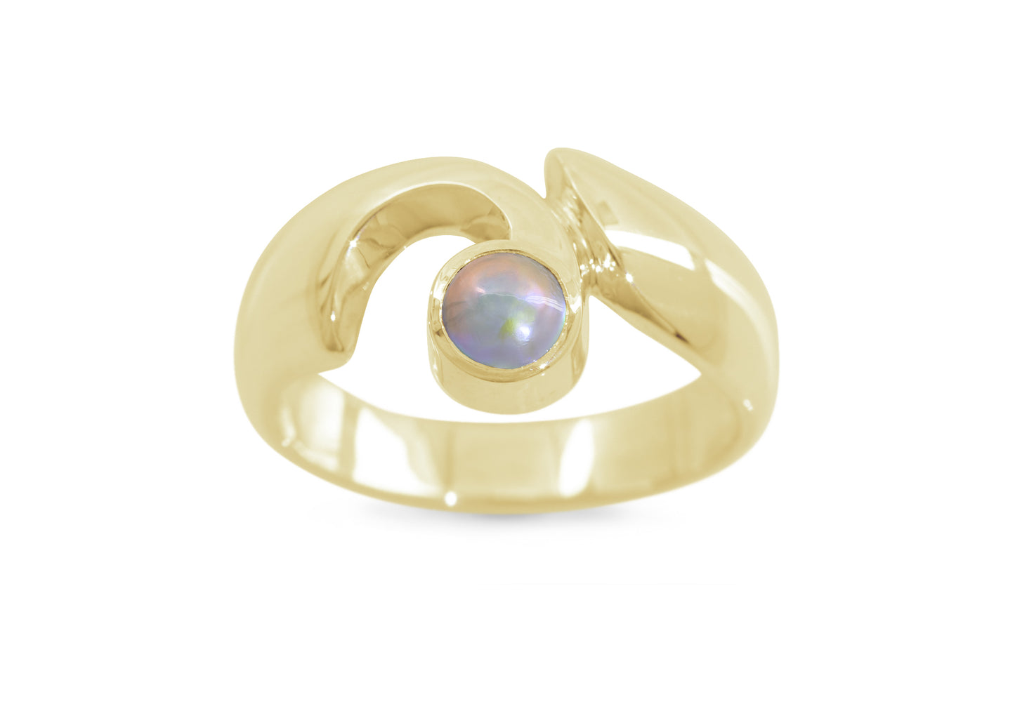 JW159 Paua Pearl Ring, Yellow Gold