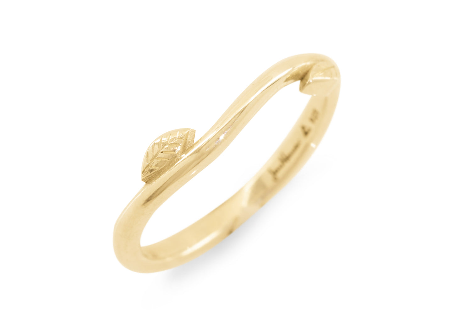 Simple Elvish Vine Wedding Band, Yellow Gold