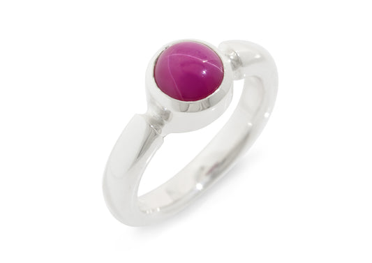 JW120 Star Ruby Ring, Sterling Silver