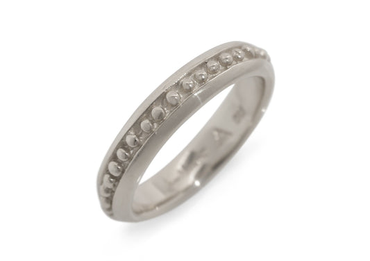 Antique Beaded Style Ring, White Gold & Platinum