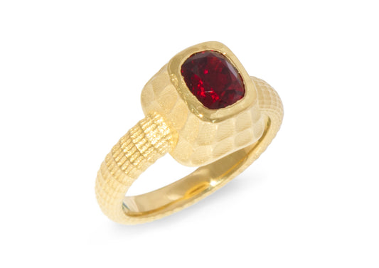 Tanzanian Spinel Ring Design, Yellow Gold