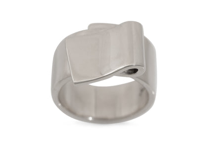 JW702 Folded Ring, White Gold & Platinum