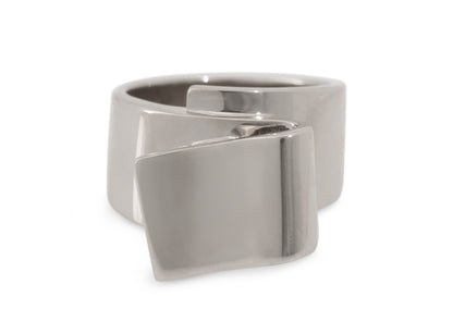 JW702 Folded Ring, White Gold & Platinum