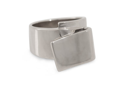 JW702 Folded Ring, White Gold & Platinum