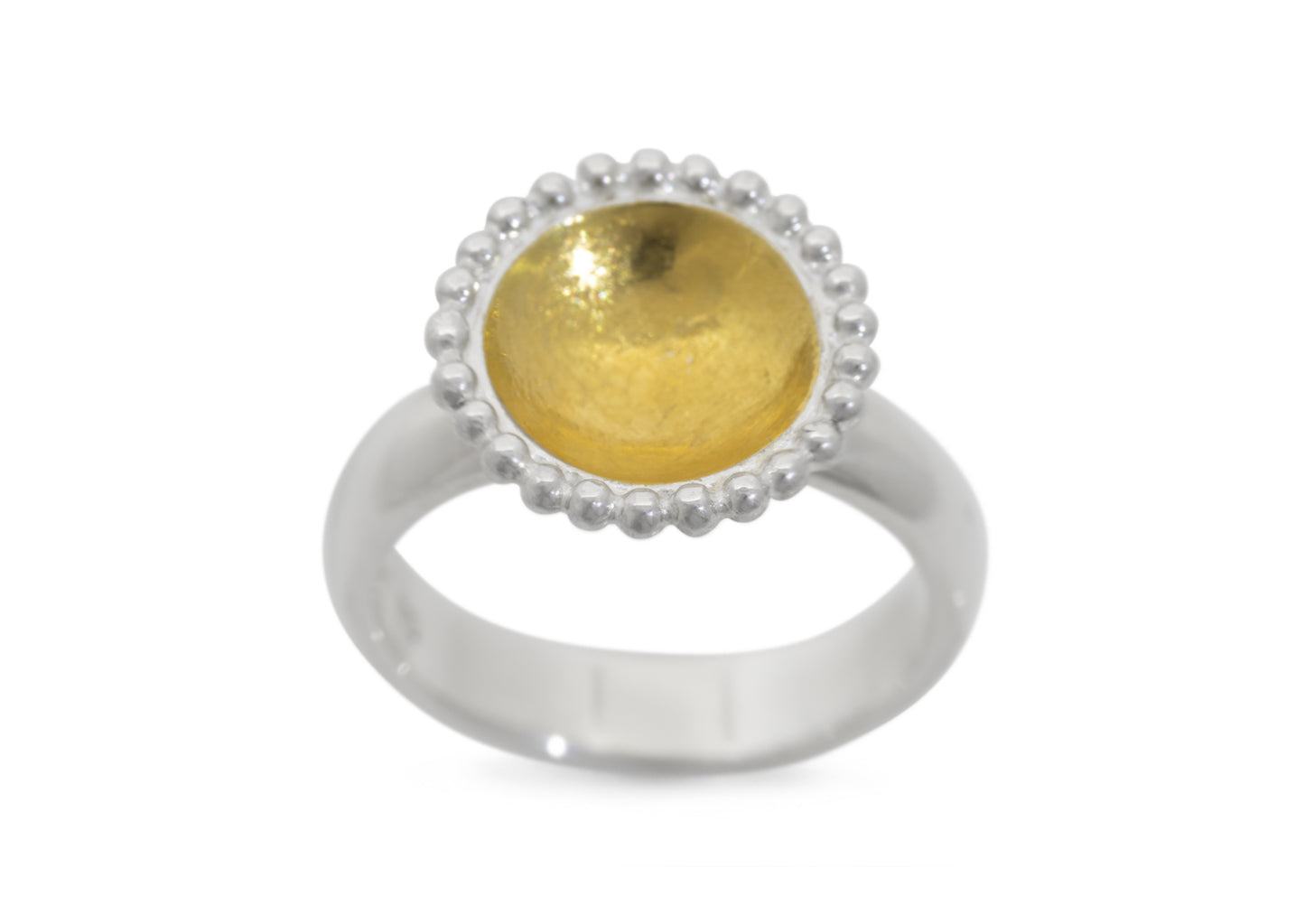 Round Gold Bond Ring, Sterling Silver