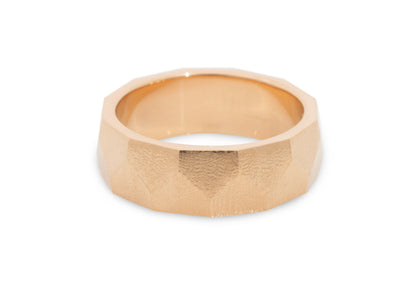 Faceted Wide Band,  Red Gold