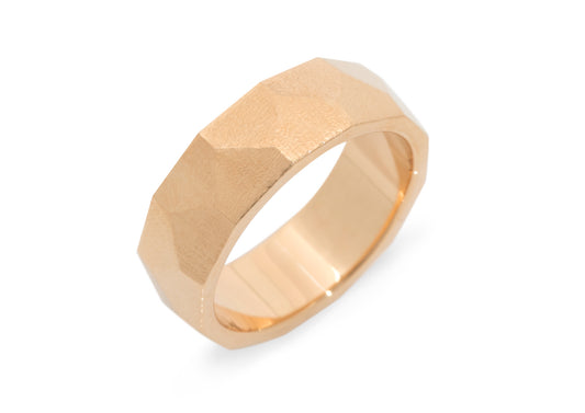 Faceted Wide Band,  Red Gold