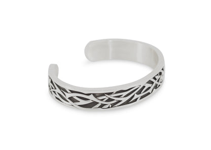 Elvish Woodland Cuff Bangle, White Gold & Platinum