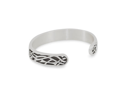 Elvish Woodland Cuff Bangle, White Gold & Platinum