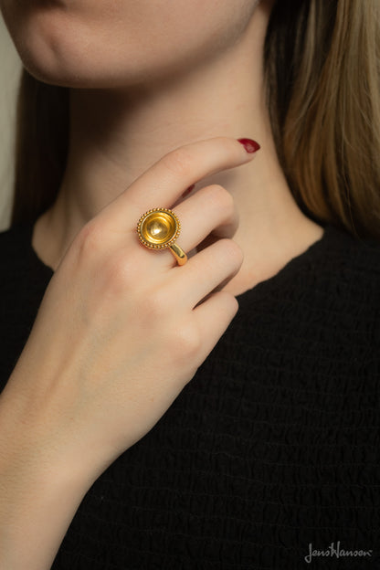 The Helios Granulation Ring, Yellow Gold