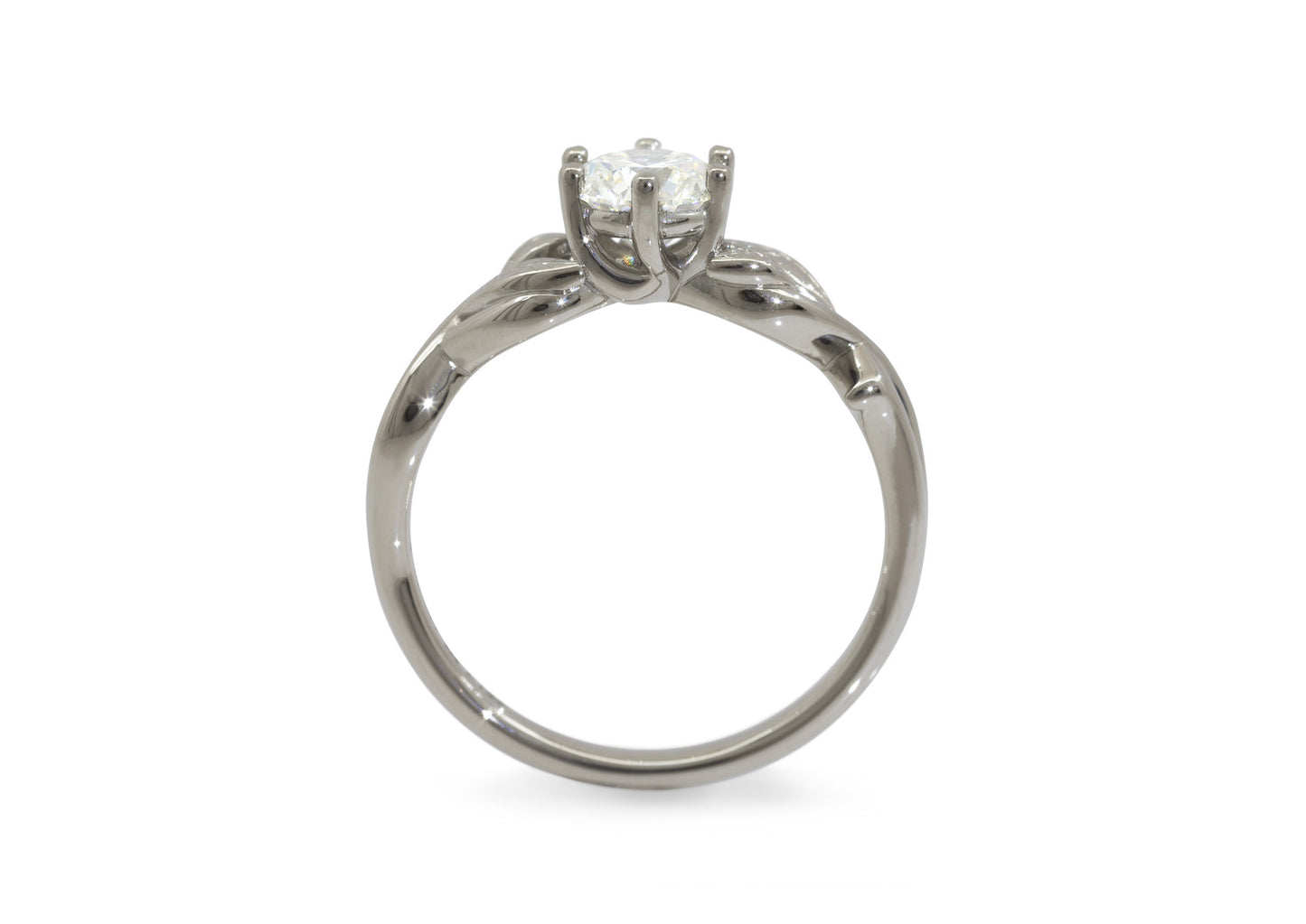 Solitaire Vine Engagement Ring, White Gold & Platinum