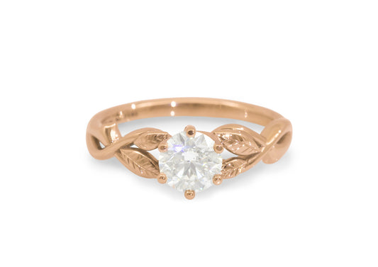 Solitaire Vine Engagement Ring, Red Gold