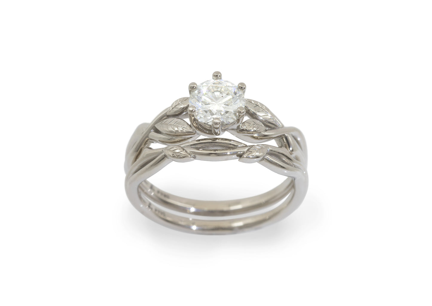 Vine Wedding Band, White Gold & Platinum