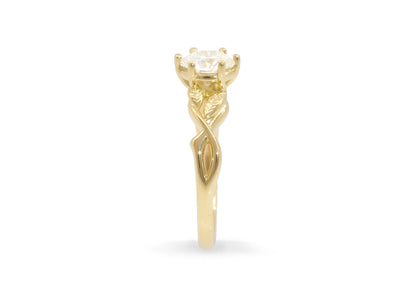 Solitaire Vine Engagement Ring, Yellow Gold