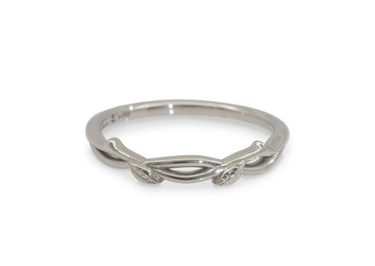 Vine Wedding Band, White Gold & Platinum