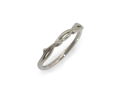 Vine Wedding Band, White Gold & Platinum