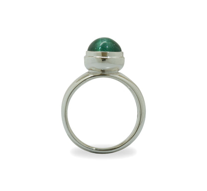 Sterling Silver ring with Green Apatite