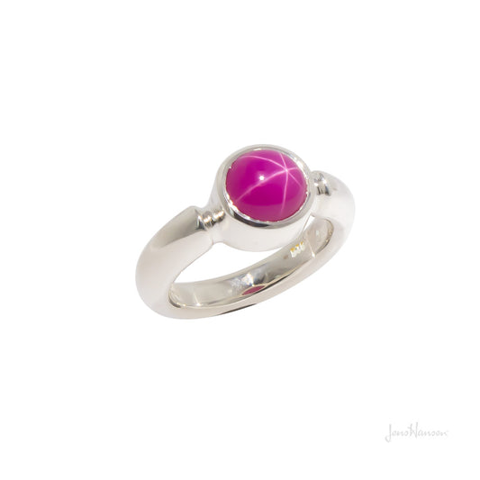 Sterling Silver & Star Ruby Ring