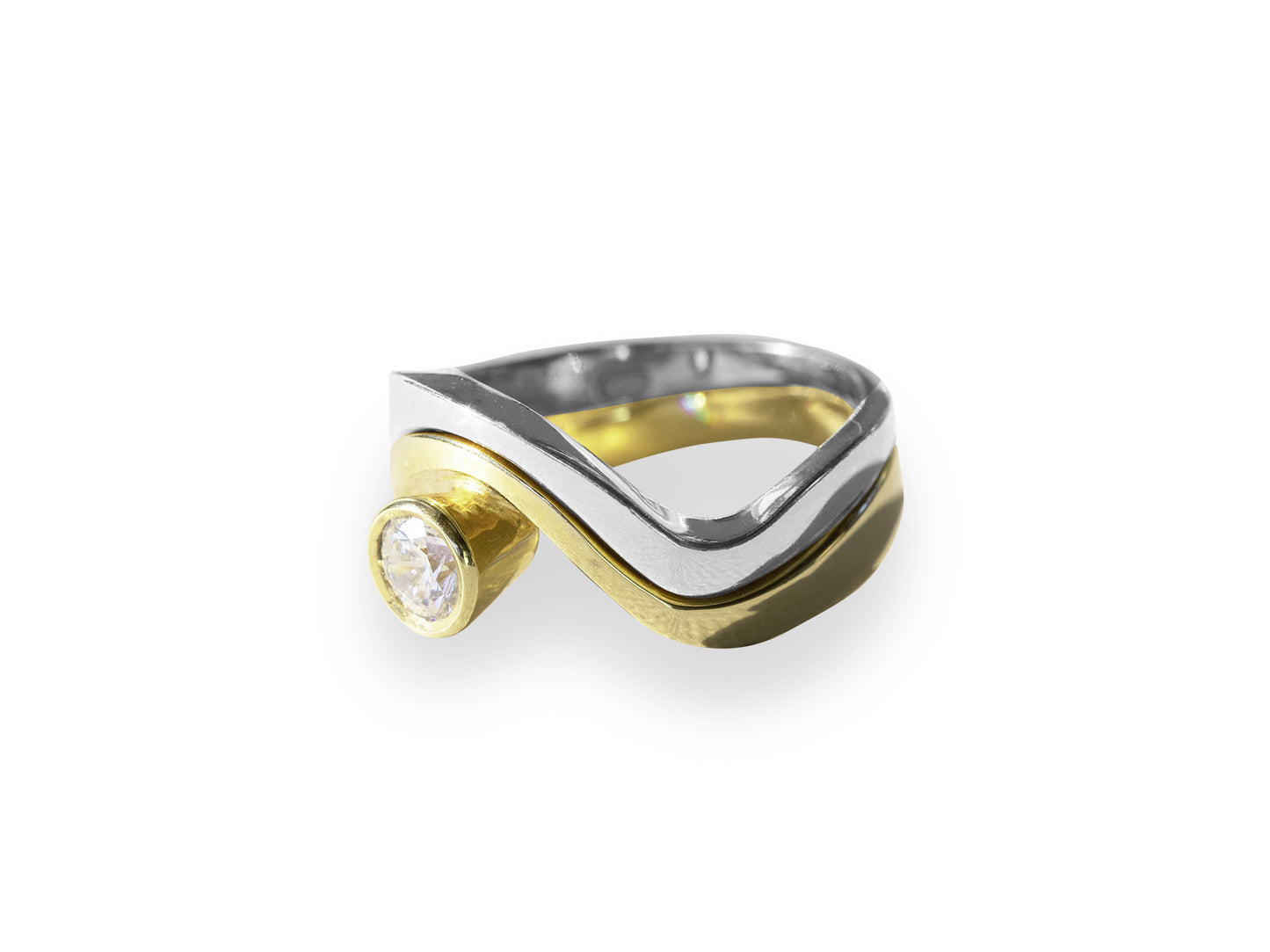 Diamond Engagement Ring Design, Yellow & White Gold