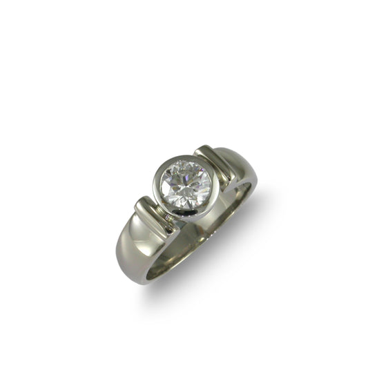 18ct White Gold & Platinum Diamond Ring