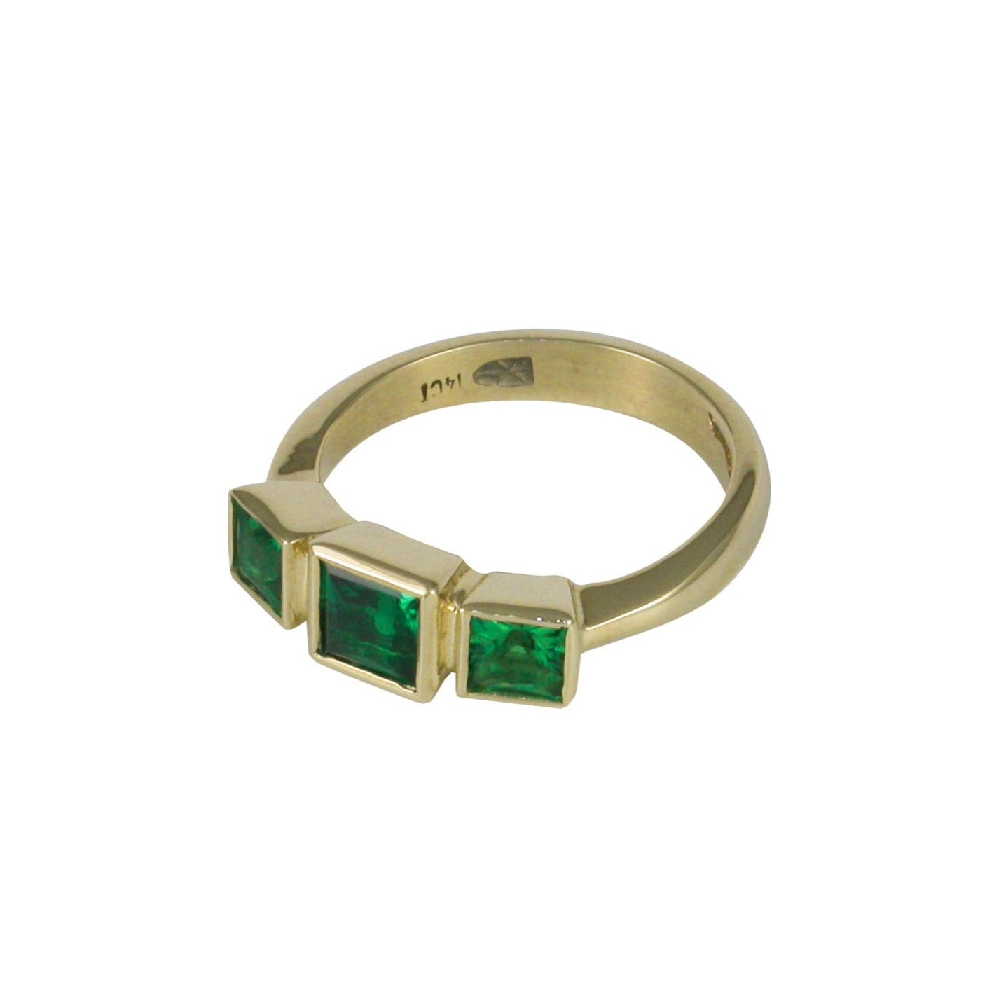 Personalised 3 Gemstone Ring, Yellow Gold