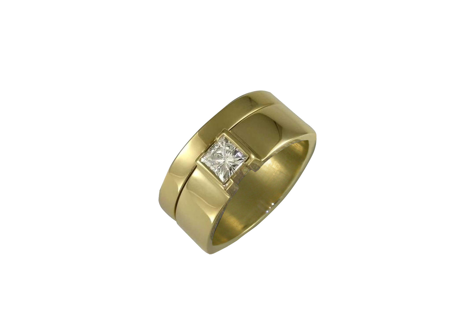 Diamond ring Wedding Set, Yellow Gold