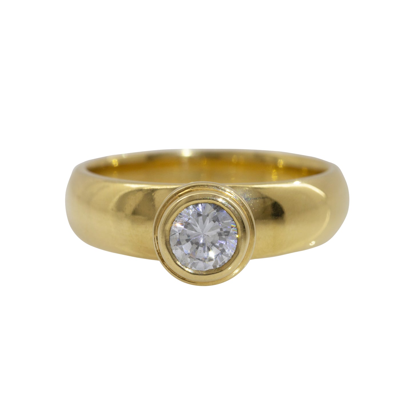 Diamond solitaire in 18ct Yellow gold