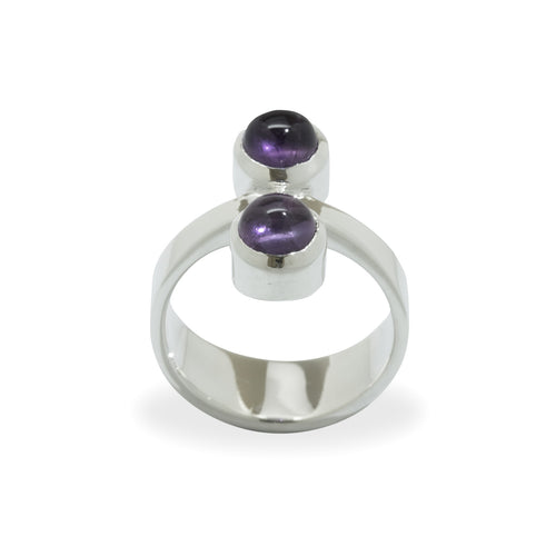 Sterling Silver ring with Purple Amethyst