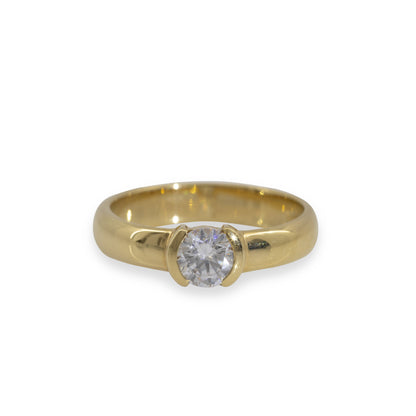 Diamond Solitaire Ring Set, Yellow Gold