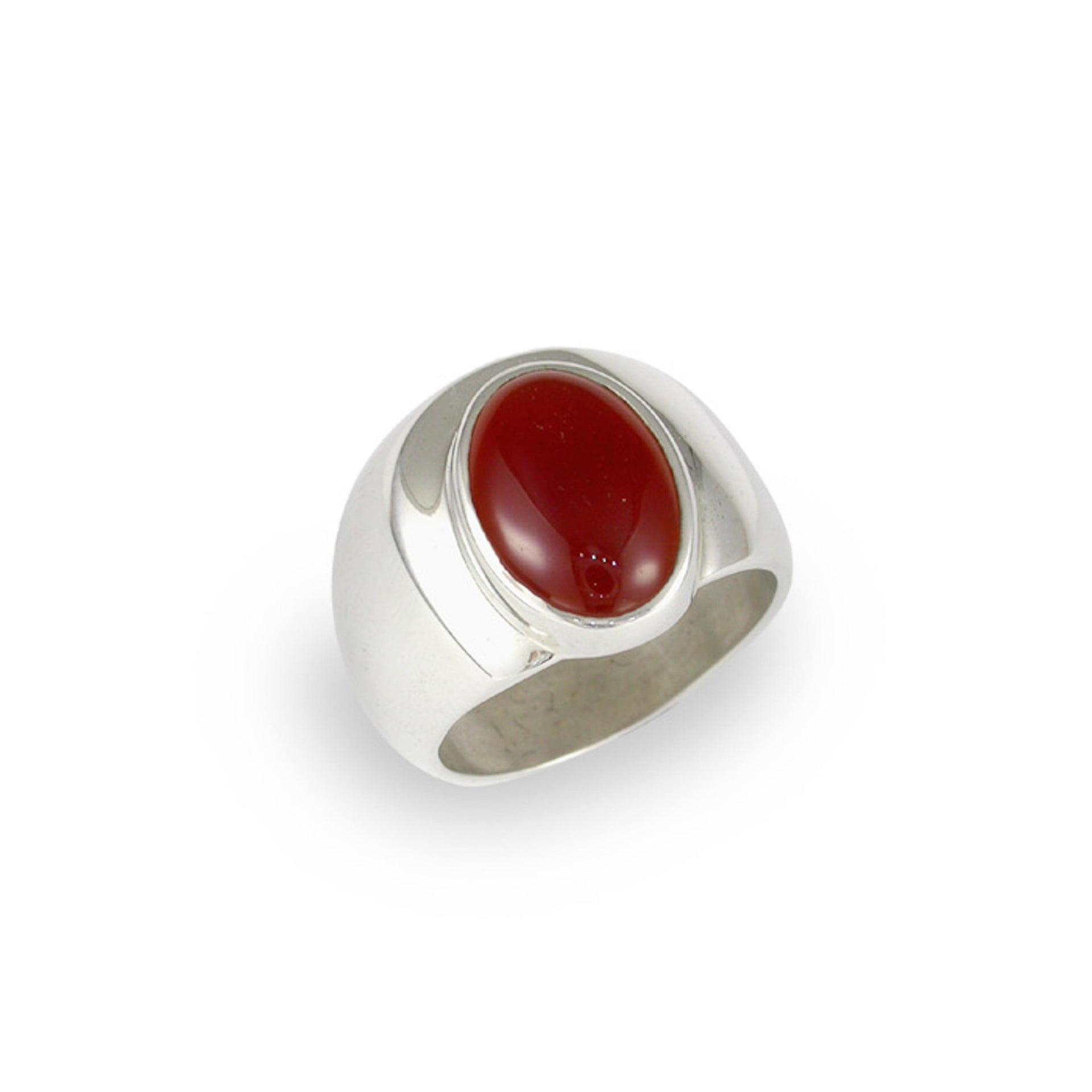 Oval Gemstone in Classic Ring, Sterling Silver