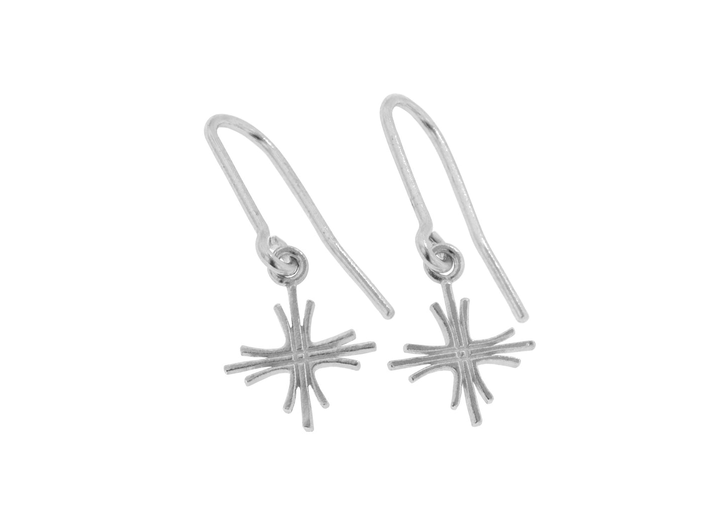 Fine Cross Earrings, Sterling Silver