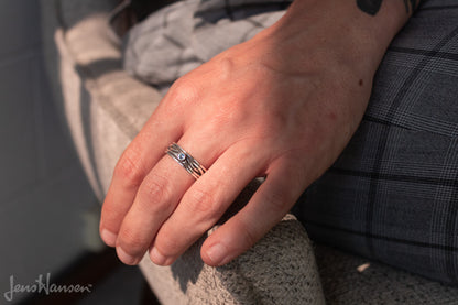 Patterned Gemstone Elvish Woodland Ring, White Gold & Platinum