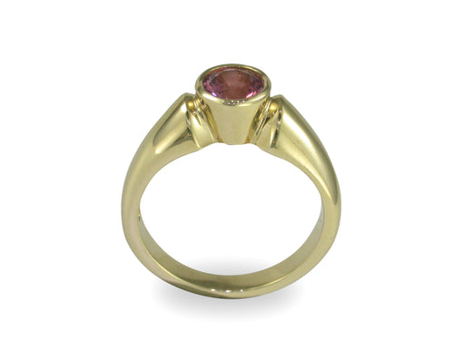 Pink Sapphire Ring, Yellow Gold