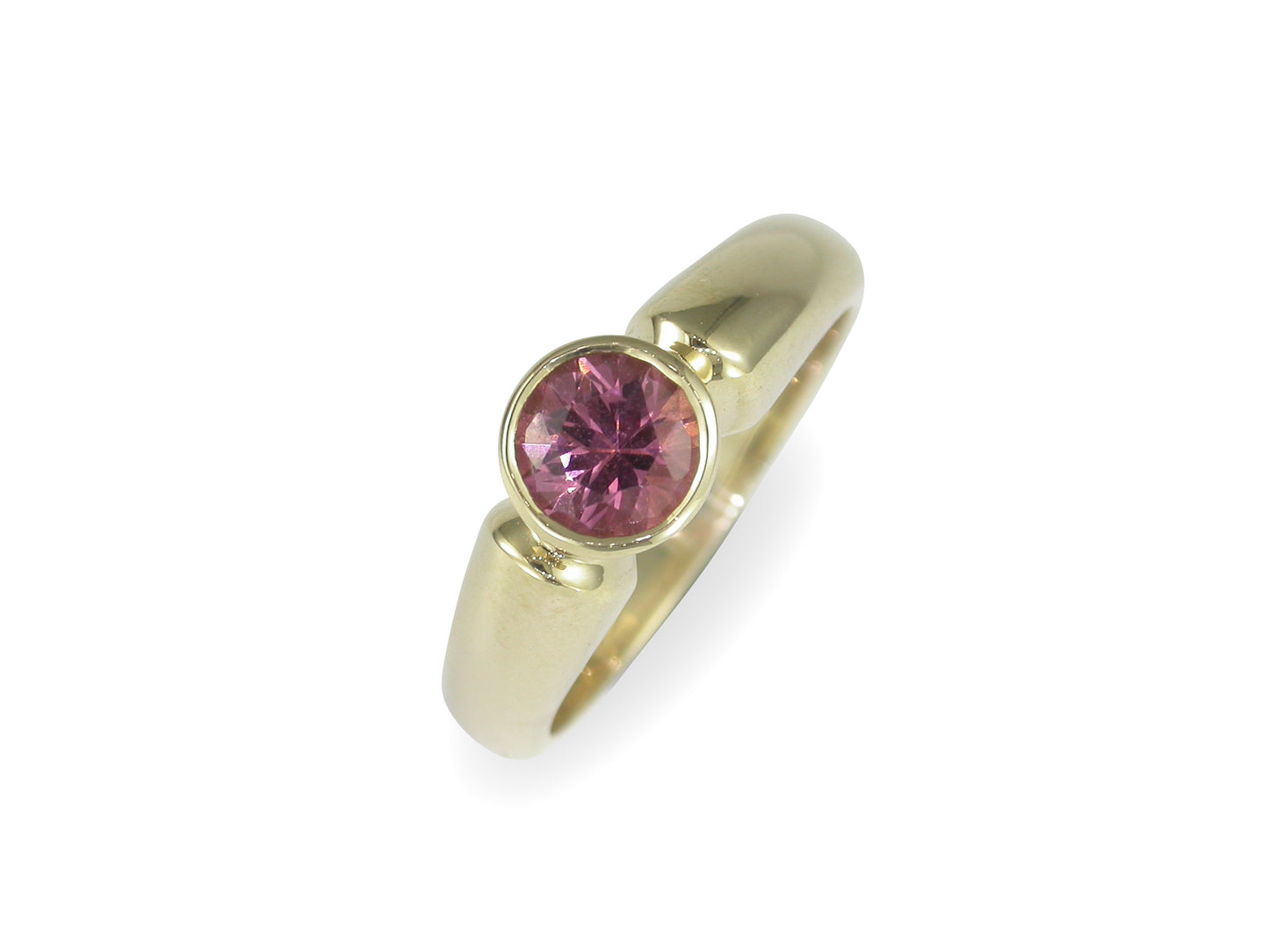 Pink Sapphire Ring, Yellow Gold