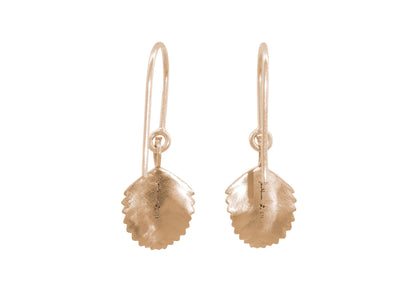 Beech Leaf Earrings, Red Gold