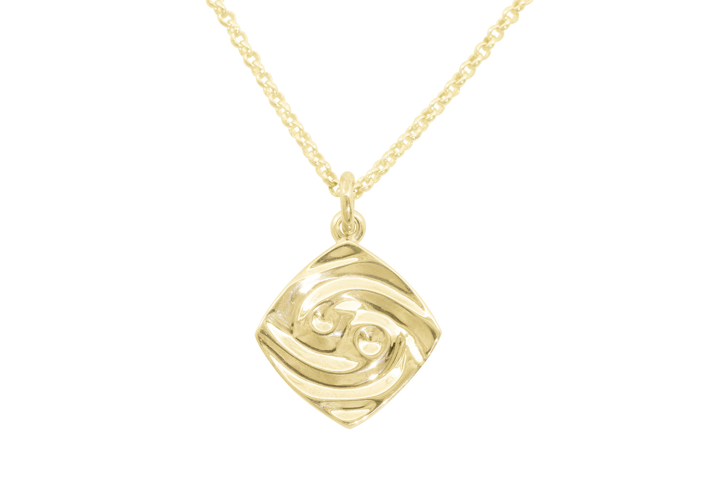 Zodiac Wave Pendants, Yellow Gold