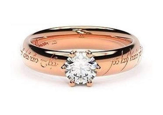 Classic Elvish Engagement Ring, ~.50ct 9ct Red Gold