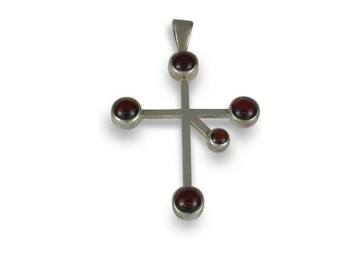 Silver & Garnet Cross   - Jens Hansen