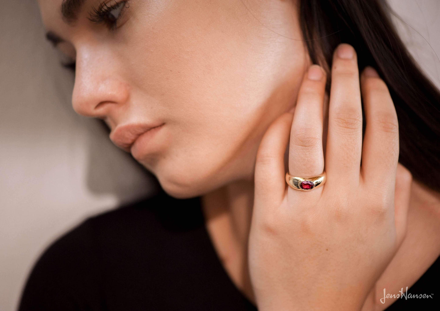 JW102 Gemstone Ring, Yellow Gold