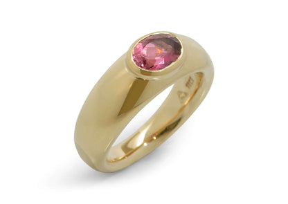 JW102 Gemstone Ring, Yellow Gold