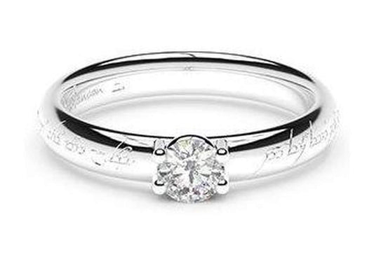 Petite Contemporary Elvish Engagement Ring, ~.33ct 9ct White Gold