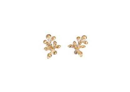 Gipsy earrings in 18K yellow gold and diamonds