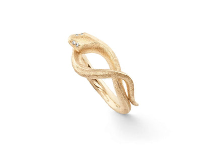 Snakes ring in 18K yellow gold and diamonds