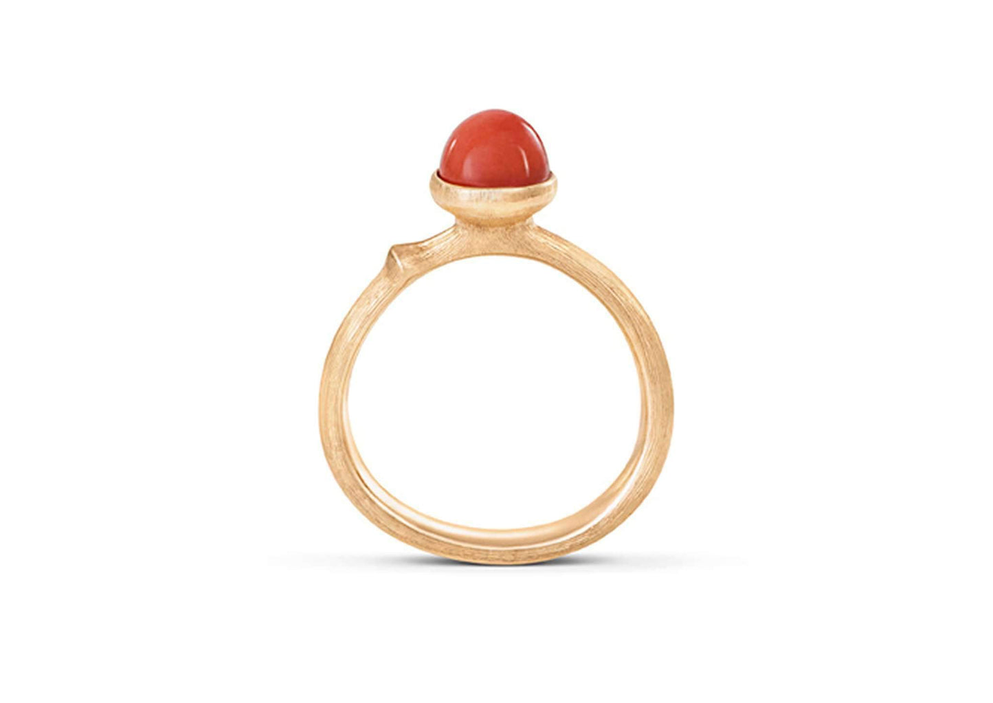 Lotus Ring in 18ct Yellow Gold with Red Coral