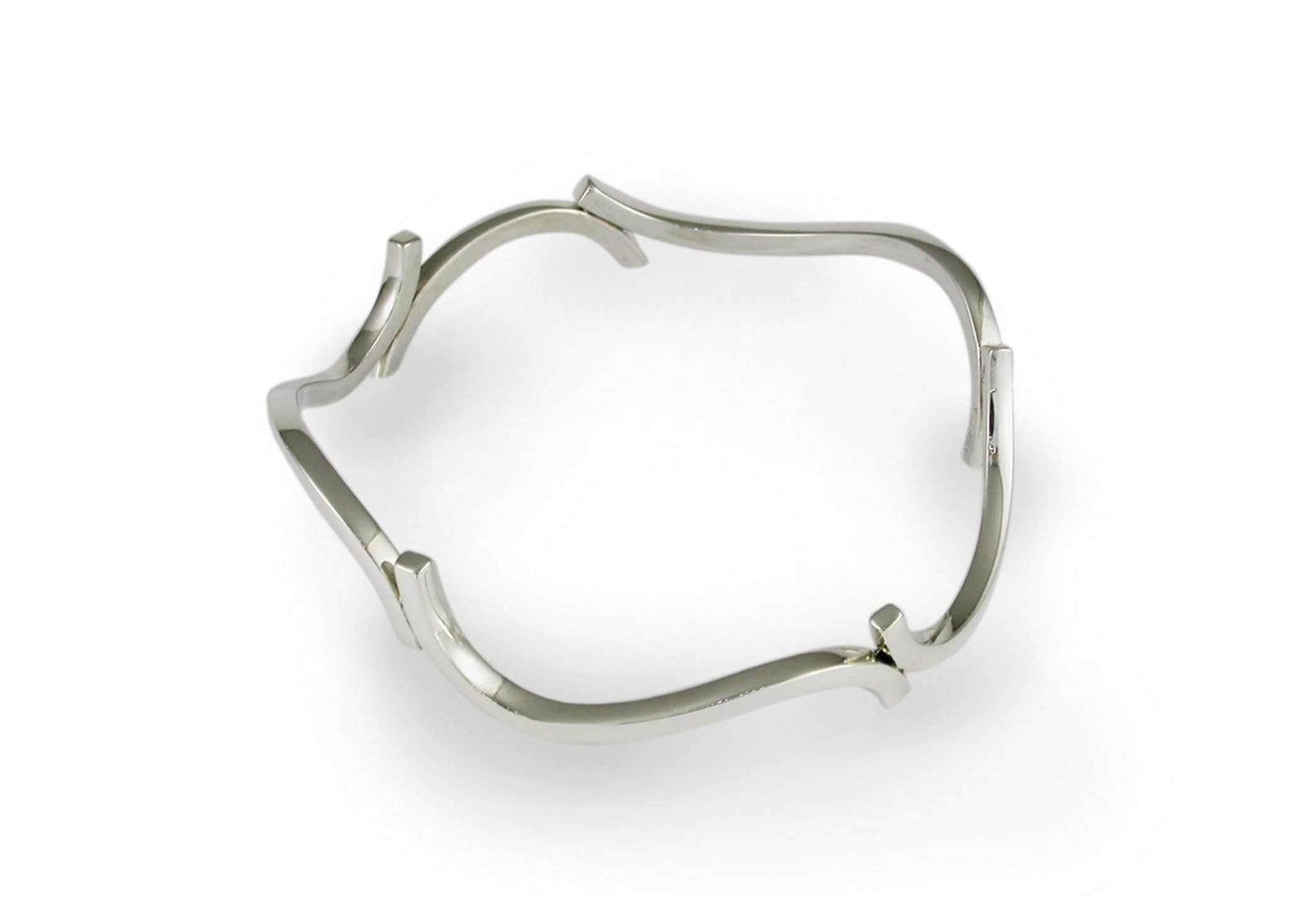 Curved Section Bangle, Sterling Silver