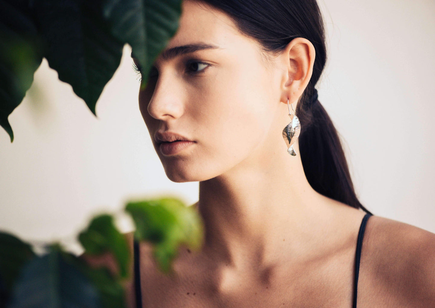 WIII Spring Leaf Earrings, Pure Silver