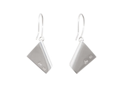 Folded Drop Earrings, Sterling Silver