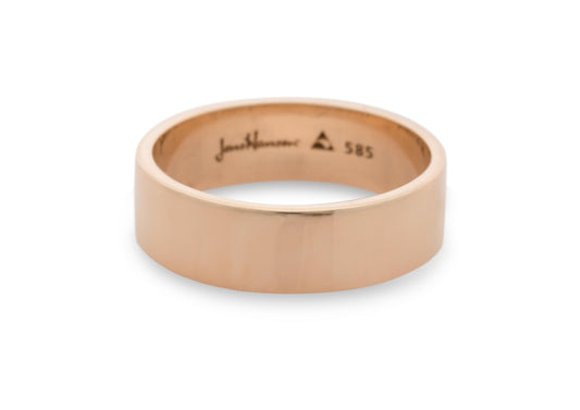 3-12mm Classic Flat Wedding Band, Red Gold