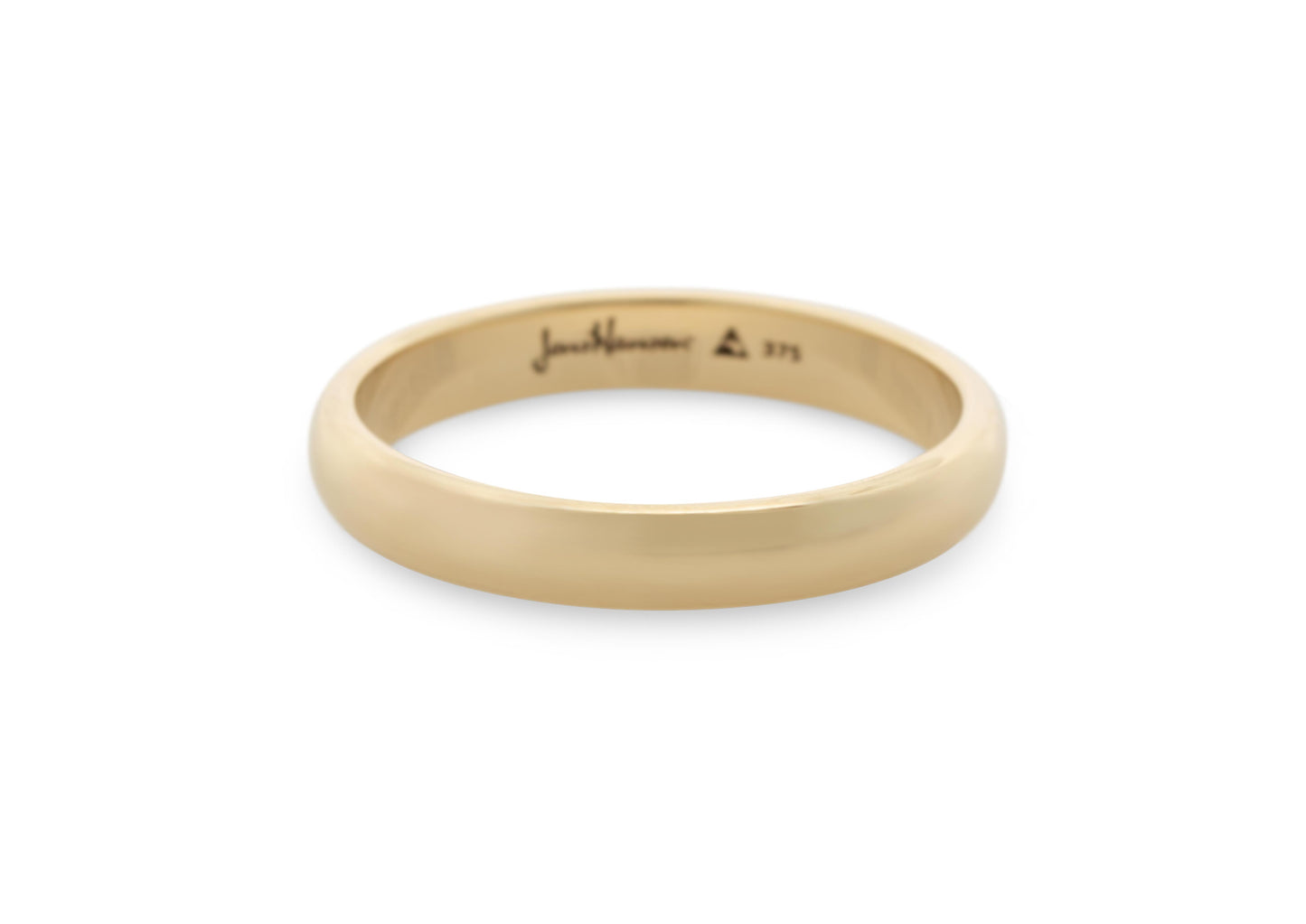 3-12mm Classic Half Round Wedding Band, Yellow Gold